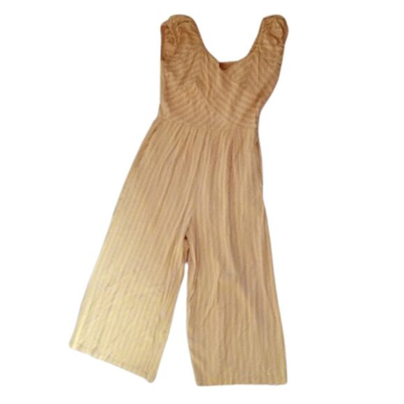 Striped Yellow Jumpsuit Size Small - Picture 1 of 6
